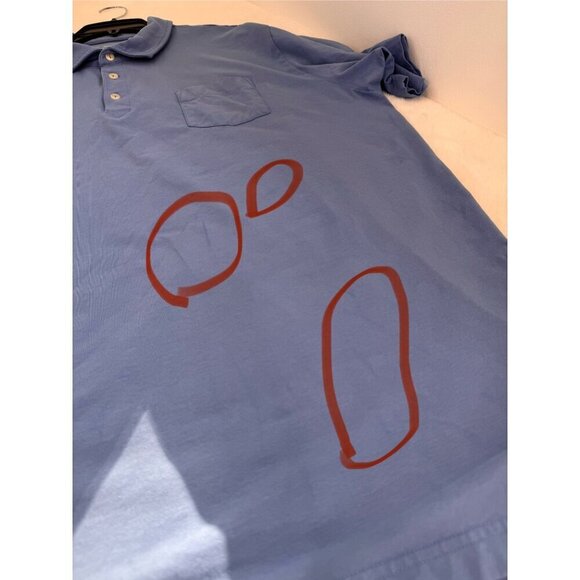 Peter Millar Men's Size XXL Blue Polo Shirt Cotton/Spandex *Discoloration* - Picture 3 of 12